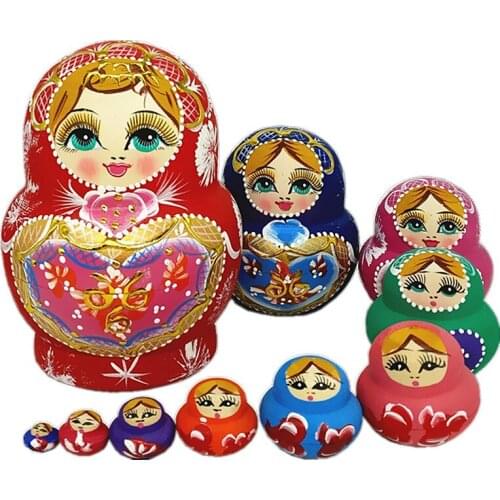 15cm Russian Dolls Fashion Matryoshka Dolls Nesting Wooden Toys Children Christmas Gift Home Decoration Crafts