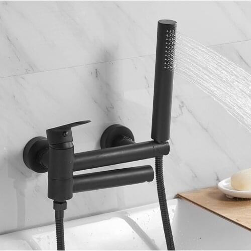 Bathroom Shower faucet bathroom hot and cold black bathtub faucet bath shower mixer shower water mixer tap black bathroom shower