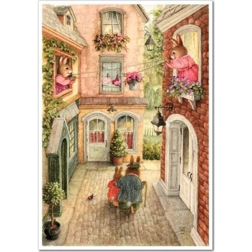 Accompany Embroidery Needlework Crafts14CT Counted Unprinted DIY Cross Stitch Kits Handmade Arts Wall Decor