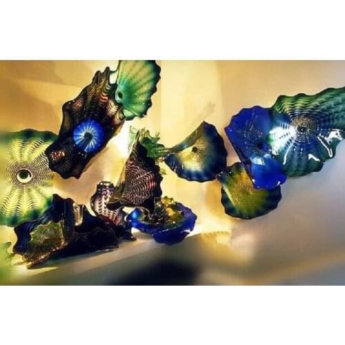 Modern abstract hand blown glass flower wall art Flower Shape Glass Wall Light