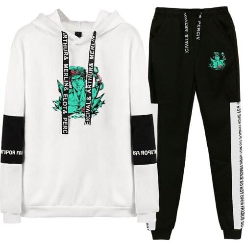 Jojo bizarre adventure Tracksuit Men 2 Pieces Set Sweatshirt + Sweatpants Casual Sportswear Mens Clothing Ropa Hombre