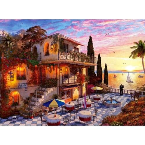 Mediterranean Romance Diy 5d Mosaic Diamond Painting Cros Stitch Kits Full Square Drill Crystal Rhinestone Embroidery Sale Decor