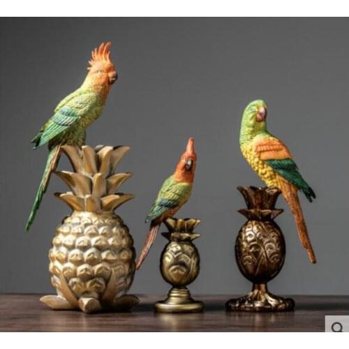 Parrot restoring ancient ways places adornment of emulative bird originality to live in sitting room decoration air home crafts