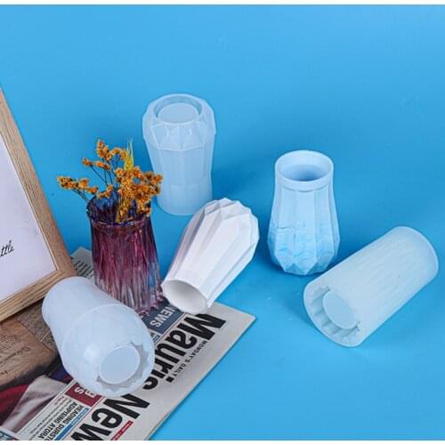 Vase Crystal Epoxy Resin Mold Flowerpot Plant Pot Silicone Mould DIY Crafts Home Decorations Casting Tools Dropshipping