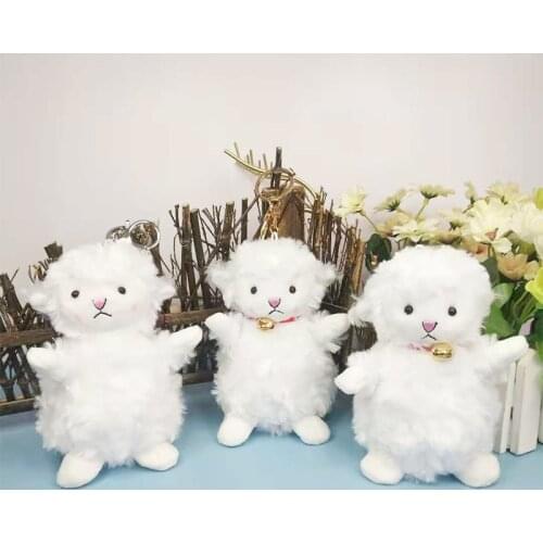 WANGAIYAO small wool plush pendant keychain cute little sheep plush doll doll school bag pendant creative gift