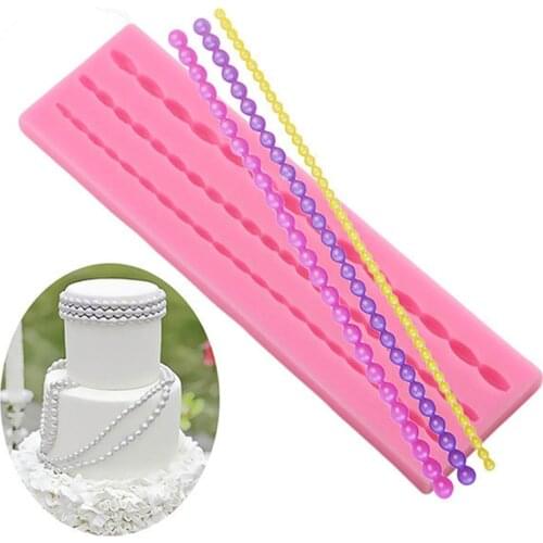 Pearl Chains Shape Silicone Fondan Mold For Resin DIY Cake Chocolate Bread Mousse Decoration Kitchen Baking Tool