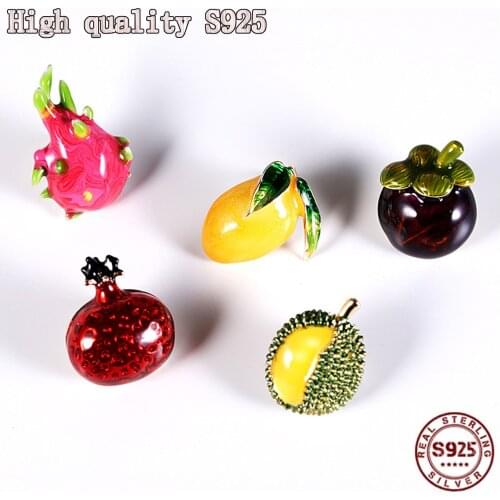Summer Fruit Mangosteen Brooch Personalized Collar Accessories Lovely Dragon Fruit Durian Light Proof Buckle Pin Womens Brooch