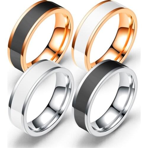 2019 New Colorful Stainless Steel Ring Simple Exquisite Ring Heartbeat Shape Valentines Day Gift for Women Men Fashion Jewelry