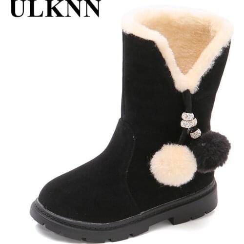 Girls Winter Warm Plush Boots Kids Flats Plush Cotton Shoes New Infant Princess Boots Keep Warm Snow Boots Baby Flocking Boot