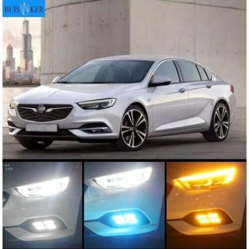 1 set For Buick Opel Grand Sport 2017 2018 12V ABS LED DRL Daytime Running Lights Daylight With Turn Yellow Signal