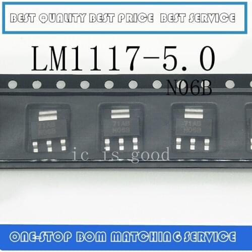 10PCS LM1117-5.0 LM1117IMPX-5.0 LM1117MPX-5.0 N06B SOT-223