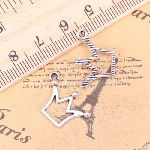 32pcs Charms crown 20x13mm Antique Pendants,Vintage Tibetan Silver Jewelry,DIY for bracelet necklace