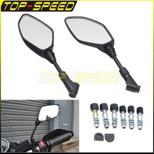 1x Pair Motorcycle Rear View Mirrors Universal For YAMAHA MT-01 2005-2012 MT-03 2015-2018 MT-07 2014-2020 MT-09 2014-2020