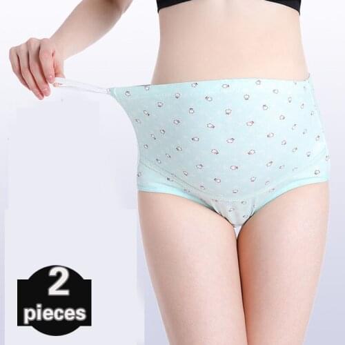 2 pcs Adjustable Panties pregnant women high-waist underpants breathable underwear cotton crotch pregnancy briefs