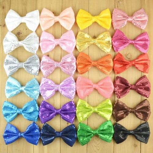 24 pcs/lot , Sequin Bowtie Bows , 4.13" Sequined Bows , Glitter Party Bow tie