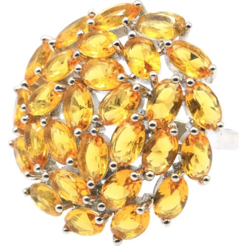 17x14mm SheCrown Delicate Fine Cut Dazzling Pink Tourmaline For Ladies Gift Silver Rings