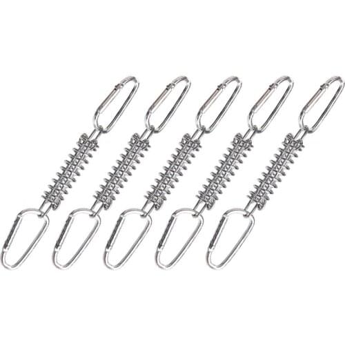 5Pcs Outdoor Tent Rope Tensioner Camping Pegs Windproof Spring Tent Buckle Tent Fixed Buckle for Camping Hiking