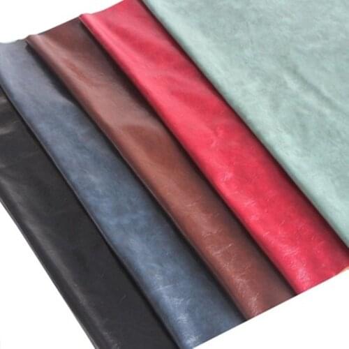 50x72cm Oil Wax Leather Fabric Synthetic PU Soft Cloth Patchwork Sewing for Handmade DIY Bags Clothes Sofa Crafts Decor Material