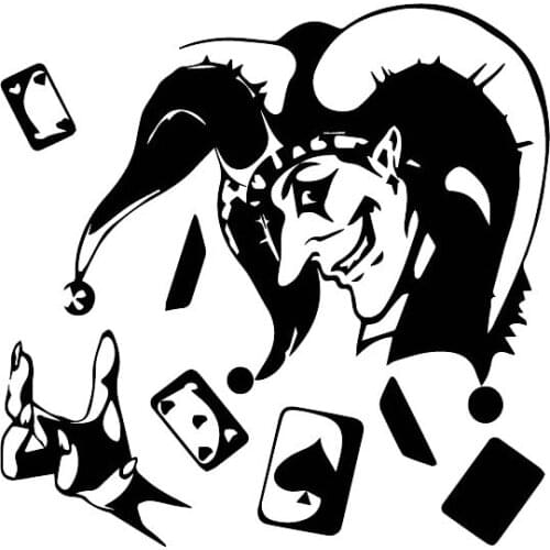 Devil Clown Pattern Cartoon Applique Fashion Car Window Decoration Personality Pvc Waterproof Applique Black/white, 17cm*17cm