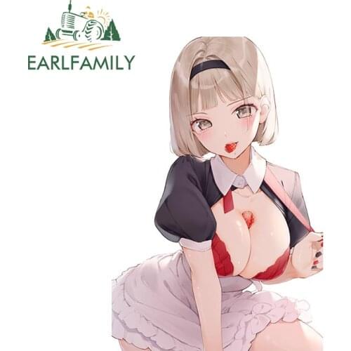 EARLFAMILY 13cm x 8.7 for Shiratama Akane Car Stickers Creative Sexy Anime Decals Skateboard Waterproof Occlusion Scratch Decor
