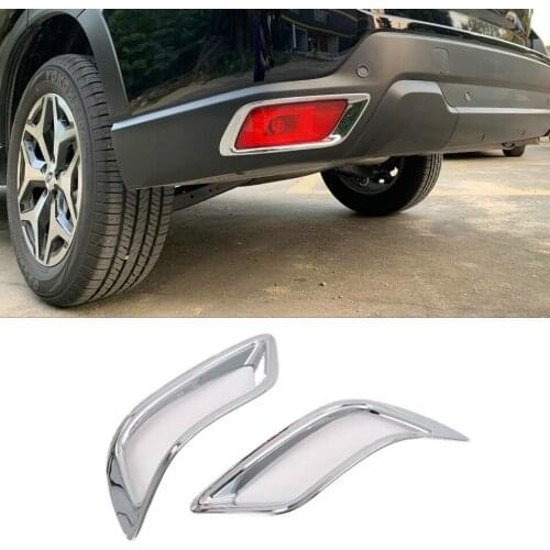 Car Accrssories ABS Chrome Exterior Rear Tail Fog Light Lamp Cover Trim For Subaru Forester 2019 Bumper Molding Reflector Light