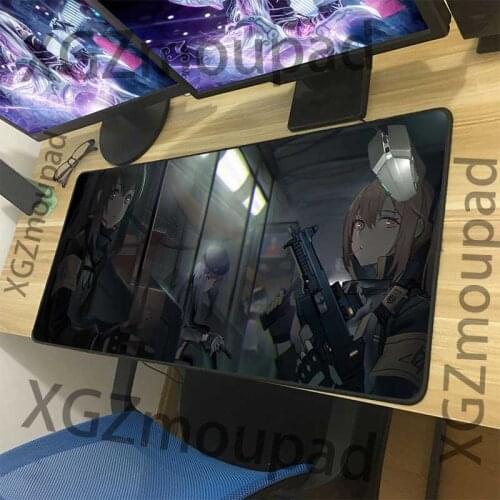 XGZ Large Gaming Mouse Pad Lock Edge Cartoon Girls Frontline Custom Computer Keyboard Table Mat Non-slip for Dota Csgo Gamer Xxl