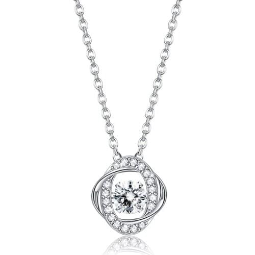 ZEMIOR Sterling Silver 925 Women Necklaces Double Circle Design Pendant Chain Necklace Geometry Fine Jewelry Female Hot Sale