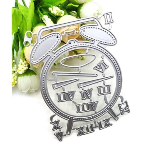 Alarm Clock Metal Cutting Dies Stencil Scrapbooking DIY Album Stamp Paper Card Embossing Decoration