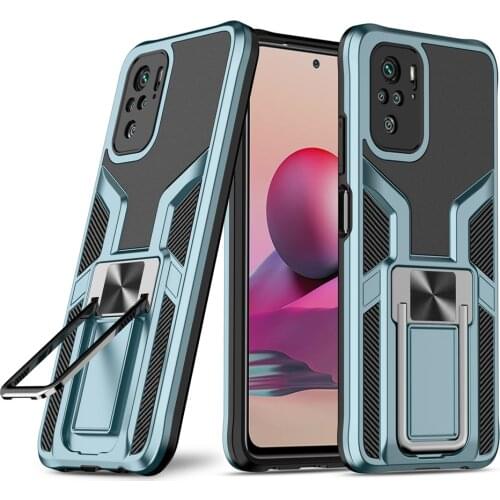 For Xiaomi Redmi Note 10S Bumper Case Military Shockproof Cover Metal Ring Magnet Holder Back Panel Redmi Note 10 Case Note10 S