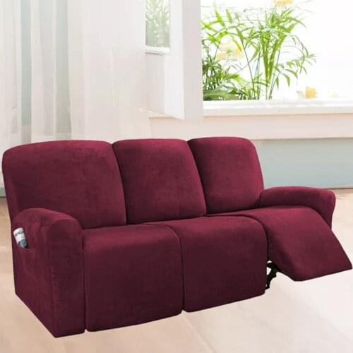1 2 3 Seater Recliner Sofa Cover Elastic Velvet All-inclusive Massage Couch Slipcover Lounger Armchair Cover Furniture Covers
