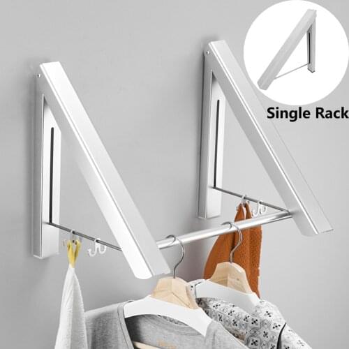 Retractable Clothes Hanger Waterproof Stainless Steel Folding Multifunction Wall Mount Clothes Towel Rack Installation Packs