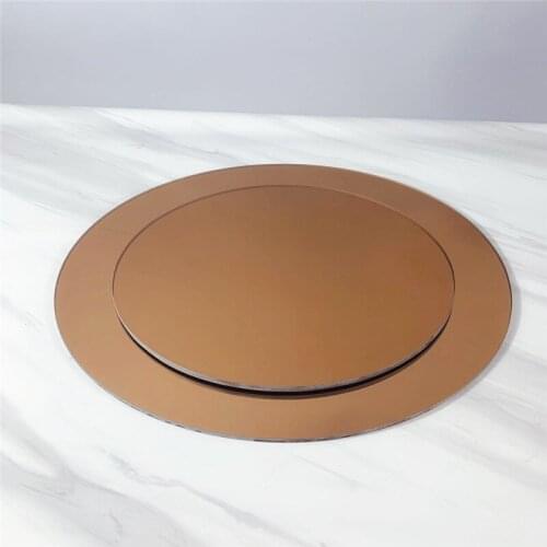 European light luxury modern simple round glass mirror tray decoration model house sales office soft decoration