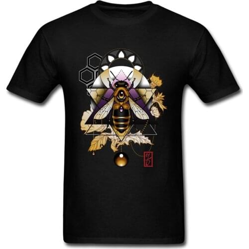 Rock Music Printing T Shirt Honey Bee Mens Fashion Novelty 3D Tshirt Custom Awesome T Shirts Creator Nice Tees For Men