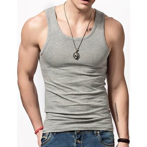 Hot Sale 3pcs 100% Cotton / Mans Cotton Tank Tops Solid Seamless Underwear Brand Clothing Mens Sleeveless Tank Vest Comfortable