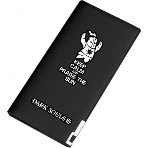 2019 New Hot Game Dark Souls 3 Short Purse Pu Leather Wallet Men ID Card Holder Fashion Money Bag Luminous print Long Purse