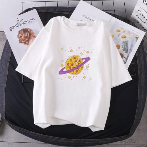 Pisa Cartoon Ullzang Cute Womens T-shirt Harajuku Tee Shirts Personality Oversized T-shirt White Streetwear Top Women Clothing