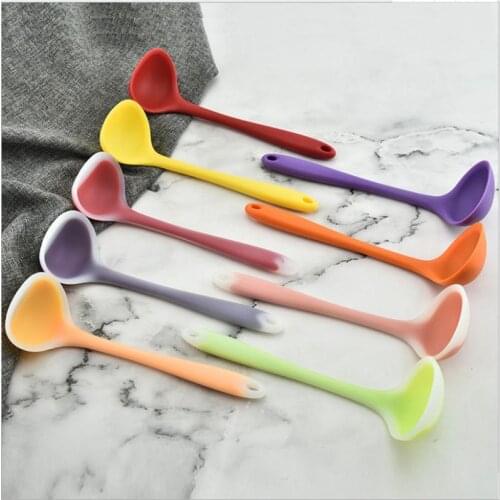 Multi-color Selection of Translucent Small Household Multifunctional Silica Gel Non-stick Pan Special Spoon Kitchen Tools