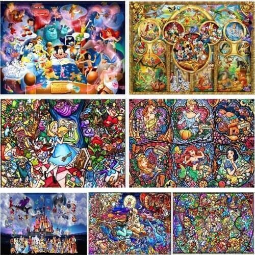Disney Princess Series 5D DIY Diamond Painting Mickey, Princess Family Cross Stitch Kit Mosaic Home Decoration Painting