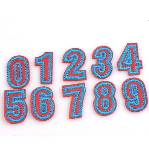 Numbers 0-9 Patches Sewing on Embroidered Patch for Clothing Jeans Caps Motif Applique for DIY CP0924