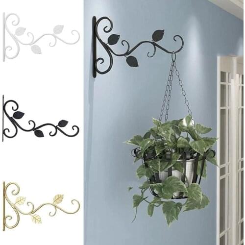 1PC Hanging Plants Bracket European Style Wall Planter Flower Pot Decor Iron Lanterns Hanger For Home Hooks MUMR999