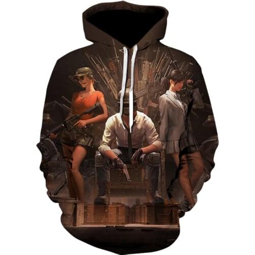 2021 New Product Tops Mens Hoodie Harajuku Streetwear Pullover Hot Game PlayerUnknowns Battlegrounds PUBG 3D Printing