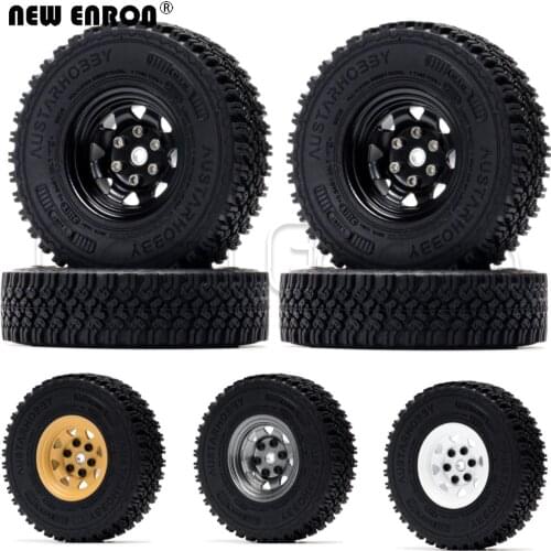 NEW ENRON 1.55 Beadlock Metal Rim & Rubber Wheel Tires for RC Crawler Car Axial YETI AXI90069 D90 TF2 Tamiya CC01 LC70 MST JIMNY