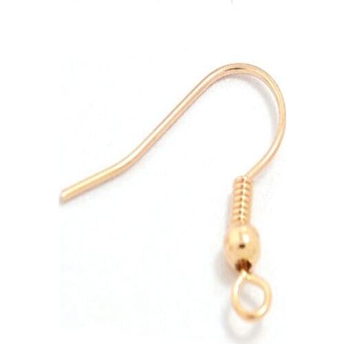 20Pcs Real Gold Plated No Fade Copper Wire Earring Base DIY Jewelry Findings Accessories Clasps Earring Hooks for Pendant Charms