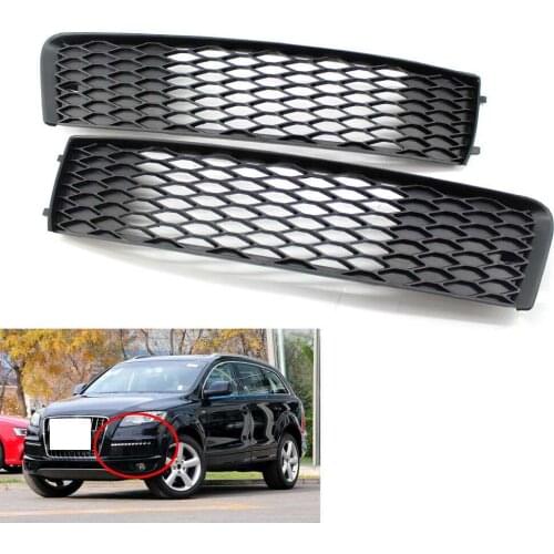 Pair for AUDI Q7 S-Line 2010-2015 Left Right Bumper Grille Honeycomb Mesh Cover 4L0 807 697 B, 4L0 807 698 B