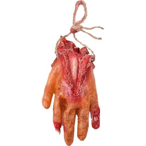 Severed Bloody Hand Fake Scary Halloween Broken Body Parts Party Hanging Ornament Horror Props Organ Decor Haunted House
