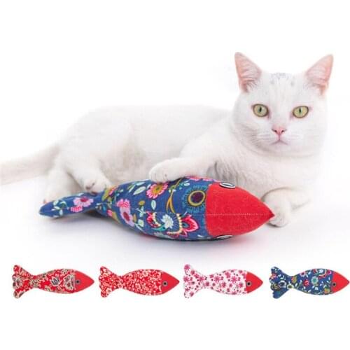 4 PCS Realistic Manual Fish Cat Kick Chew Toy with Catnip Funny Interactive Kitten Pillow Bite Supplies Wholesale XB