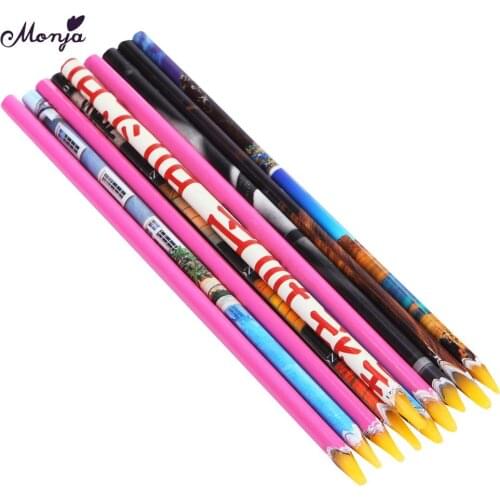 Monja Nail Art Self-adhesive Crayon Wax Pencil Drilling Sequins Rhinestones Gems Beads dotting picking pen Manicure Tool