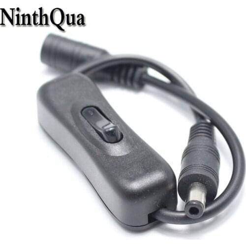 5.5*2.1mm Male Female DC Power Plug Jack with 28cm Cable Connector ON OFF Switch Wire For LED Strip Light 12V 1A