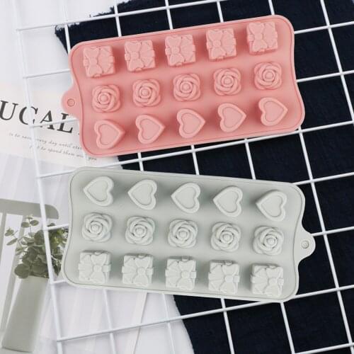 Silicone Mold For Chocolate Candy Pudding Baking Accessories Fondant Love gift box flower Silicone Cake Decoration DIY Molds