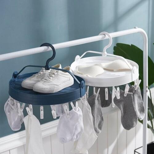 Folding Clothes dryer Hanger Children Adults Clothes Dryer Windproof Socks Underwear Plastic Drying Rack